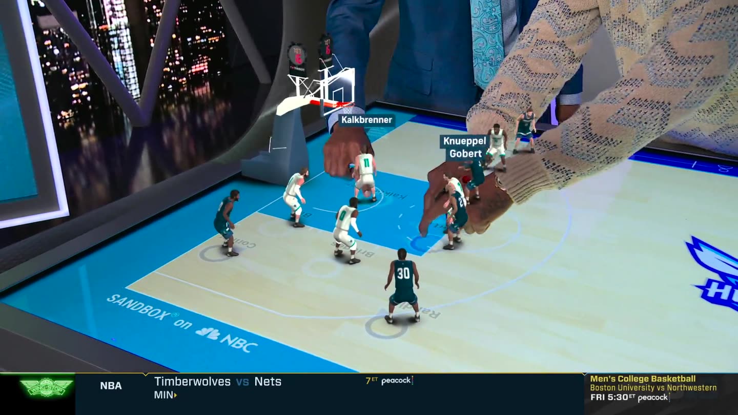 Sandbox AR basketball court on NBC's NBA broadcast